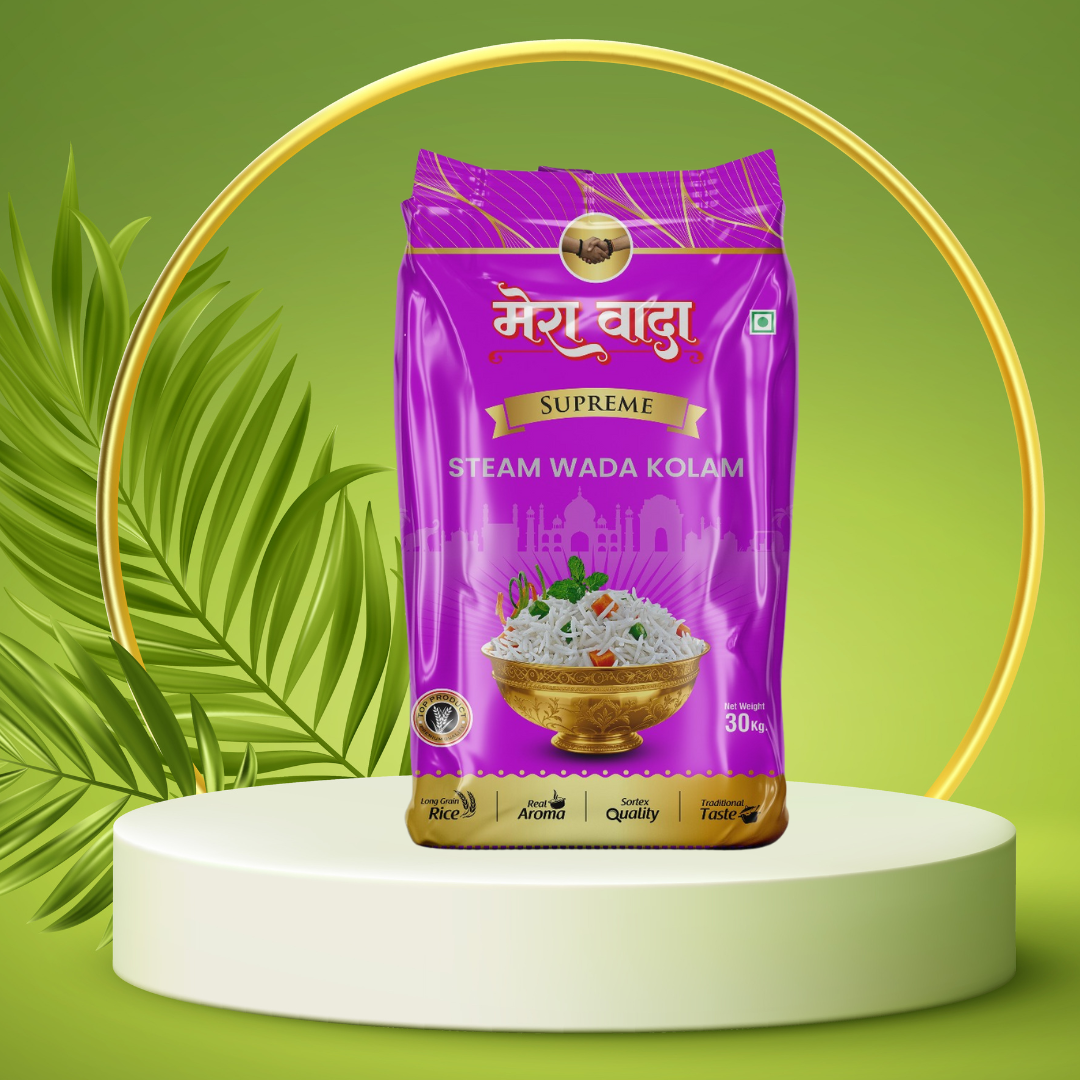 Mera Wada Supreme Steam Wada Kolam Rice – Premium Steamed Rice for Everyday Cooking