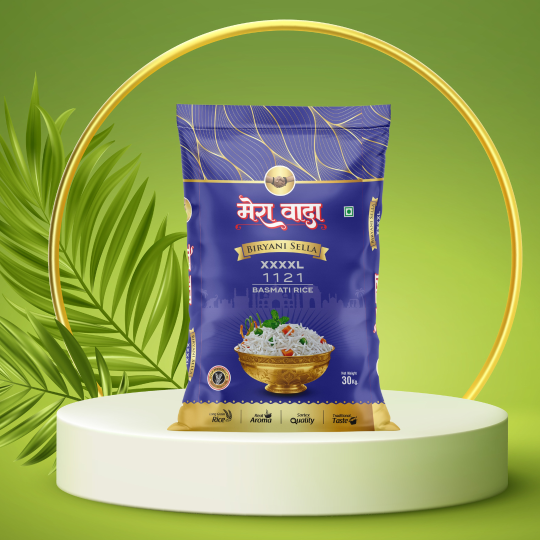 Mera Wada Biryani Sella Basmati Rice (30kg) – Extra Long Grains for Perfect Biryani